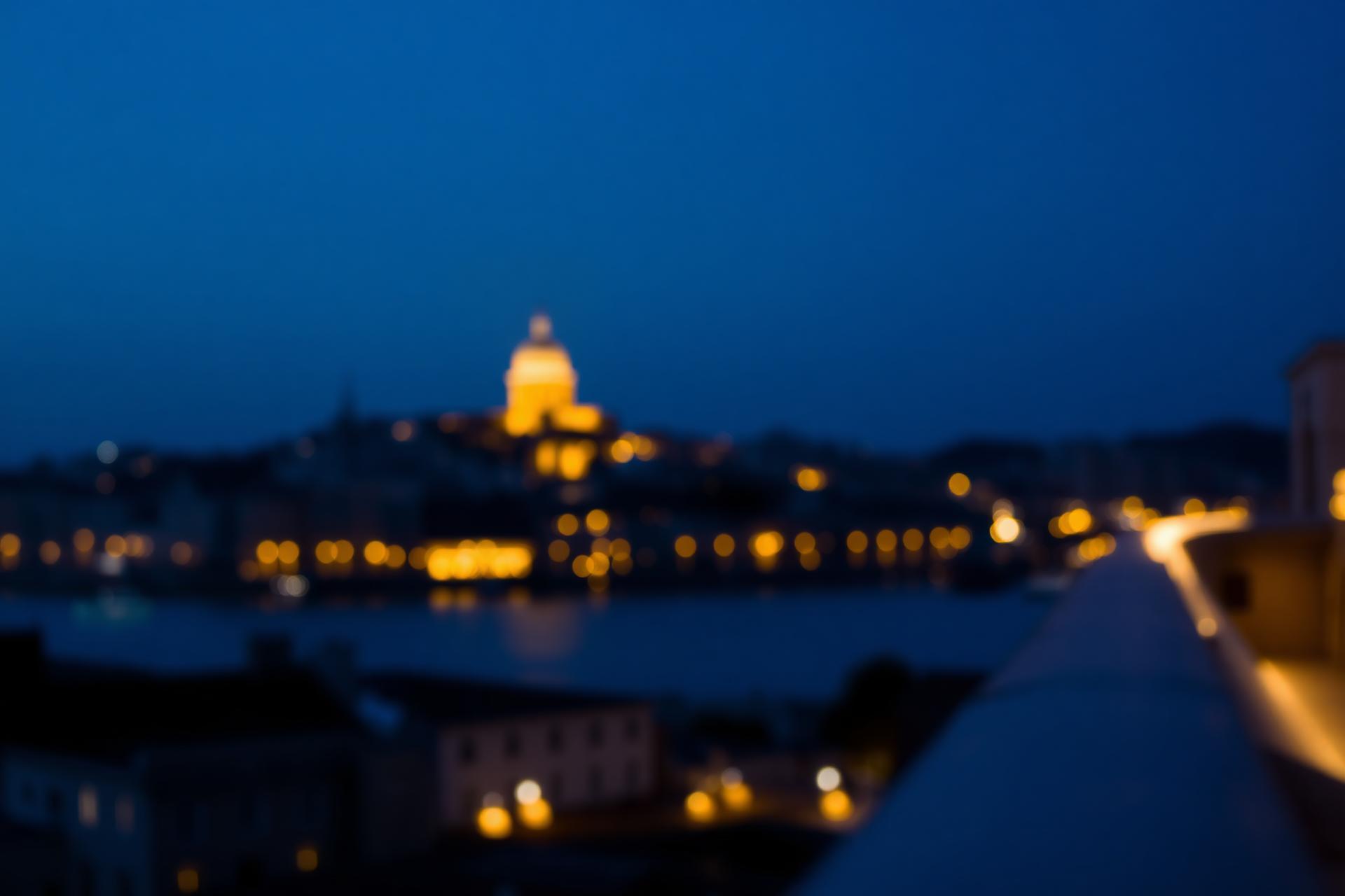 Skyline europeu de Lisboa ao entardecer